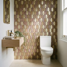Zelfklevende Mozaïektegels Metaal | Picket Champagne | 30×30 cm | Keuken, Bad &amp; WC
