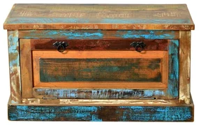 Lage Schoenenkast Gerecycled Sloophout - 85x40x45cm.