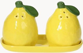 Zout- en peperstrooier Lemon Garden met dienblad, set van 3
