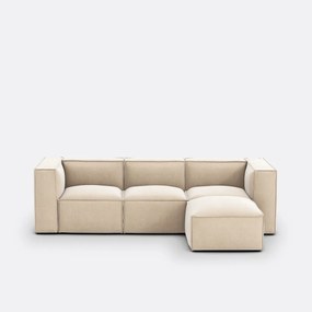 3-zits modulaire unit en vintage corduroy poef Seven