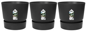 3x Pot elho Greenville zwart D14xH13