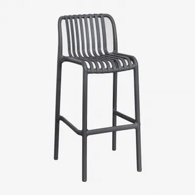 Stapelbare Set Van 4 Hoge Tuinkrukken Van Polypropyleen Wendell Grijs – Grafiet & ↑75 Cm - Sklum