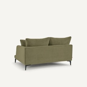 Halve bank in stone-kleurig fluweel, 2-zit, MODERNISTE