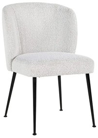 Richmond Interiors Fallon Comfortabele Eetkamerstoel Boucle Wit