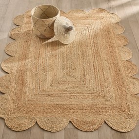 Rechthoekig vloerkleed in jute, handgevlochten, Hempy