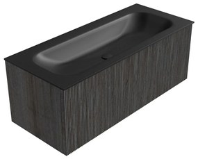 Mondiaz Kurve 110cm badmeubel shadow met 1 lade en wastafel big medium midden zonder kraangat urban