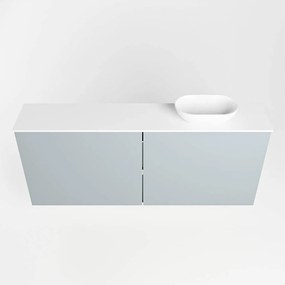 Mondiaz Fowy toiletmeubel 120cm clay met witte waskom rechts zonder kraangat