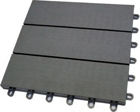 Terrastegel composiet 30 x 30 cm antraciet FSC (11 mm) clicksysteem (set van 4 stuks)