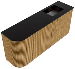 Mondiaz Joya 90cm toiletmeubel ronding links oak met wastafel faye rechts 1 kraangat urban