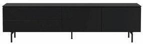 Tenzo Plain Mat Zwart Tv-meubel Modern Metalen Poot - 210x45x57cm.