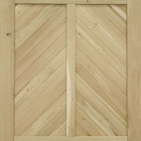 Houten Schuifdeur -  Eiken Chevron Line Onbehandeld - Zwart - Incl. Rails