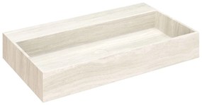 Muebles Murcia badmeubel ribbelfront 80cm eiken met White Travertin wastafel zonder kraangat
