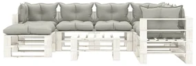 vidaXL 8-delige Loungeset met taupe kussens pallet hout
