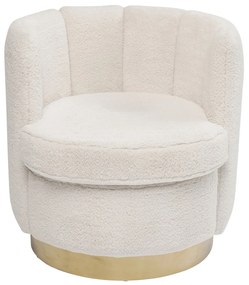 Kare Design Silhouette Fur Ronde Teddy Fauteuil Wit