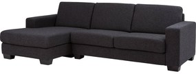 Goossens Hoekbank N-joy Divana Met Chaise Longue grijs, stof, 2,5-zits, stijlvol landelijk met chaise longue links