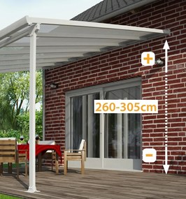 Feria Palram polycarbonaat terrasoverkapping - Canopia 3 x 8,5 m wit
