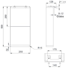 Best Design Soap White doucherek 2 laags 50x25cm wit mat