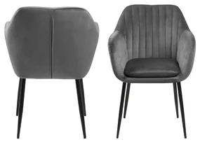 Eetkamerstoel Met Arm Grijs Velvet