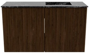 Mondiaz Joya DLux 70cm toiletmeubel walnut met wastafel faye rechts 1 kraangat lava