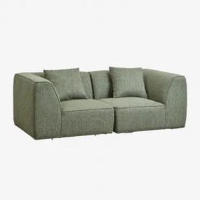 Cardea Gestoffeerde Modulaire Bank Met 2 Delen Bouclé Groen – Salie - Sklum
