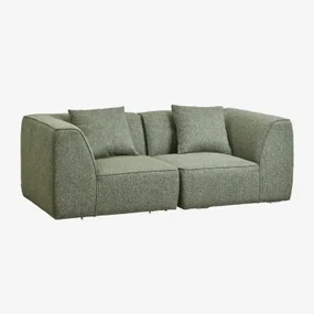 Cardea Gestoffeerde Modulaire Bank Met 2 Delen Bouclé Groen – Salie - Sklum