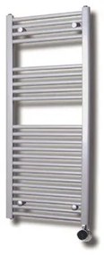 Sanicare Elektrische Design Radiator - 111.8 x 45 cm - 596 Watt - thermostaat chroom rechtsonder - zilver grijs HRAEC451118/Z