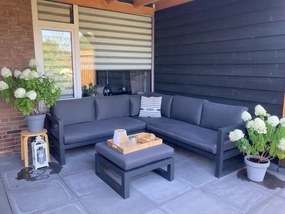 Divan aluminium loungeset - hoekbank - antraciet