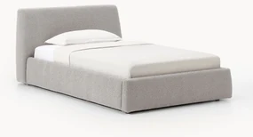 Bouclé eenpersoonsbed Cloud met opbergruimte