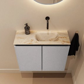Mondiaz Ture DLux toiletmeubel 60cm plata met wastafel frappe rechts zonder kraangat