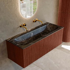 Mondiaz Kurve-dlux 120cm badmeubel ruby met 1 lade en wastafel big large midden zonder kraangat lava