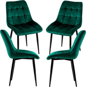 Pack 4 Cade Fluwelen Stoelen