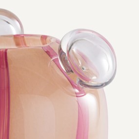 Vaas in handgeblazen glas met 3 bellen, H30 cm, Celis