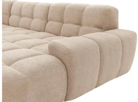 Goossens Excellent Bank Kubus - 30 X 30 Cm Stiksel wit, stof, 1,5-zits, modern design met chaise longue rechts
