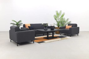Boavista/Medina stoel-bank loungeset - Sooty - 4-delig verstelbaar