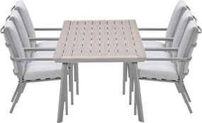Garden Impressions Senja tuinset 7-delig taupe - Penedo tuintafel 230x100 cm