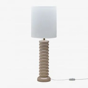 Boreto 75 Cm Keramiek En Linnen Tafellamp Beige – Crème - Sklum