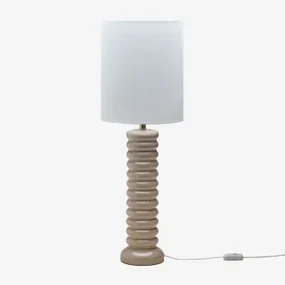 Boreto 75 Cm Keramiek En Linnen Tafellamp Beige – Crème - Sklum