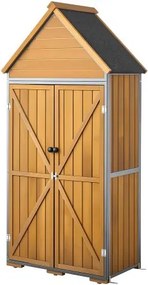 VEVOR Houten Tuinschuur, Gereedschapsschuur met Afsluitbare Deuren, Tuinschuur met Planken & Vloer, Gereedschapsschuur, Tuingereedschapsschuur, Gereedschapskast voor Terras, Tuin/Gazon, 76x43x171 cm