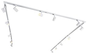 Smart 1-fase railsysteem met 14 Spot / Opbouwspot / Plafondspots wit incl. Wifi GU10 - Jeana Modern GU10 Binnenverlichting Lamp