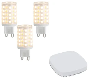 Set van 3 smart G9 dimbare LED lampen 2.5W 250 lm 2700K-6500K incl. Zigbee Smart Hub