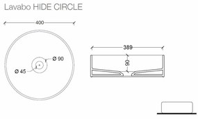 Salenzi Hide Circle opbouw wastafel waskom mat zwart 40x12cm