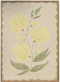 Ingelijste digitale print Butter Yellow Flowers No. 03
