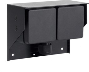 Buiten Wandstopcontact 2 Zwart