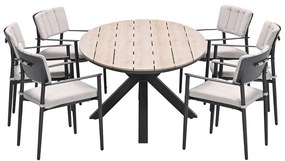 Garden Impressions Dane tuinset 7-delig - Tulli tuintafel 220x115xH75 cm - light teak vironwood