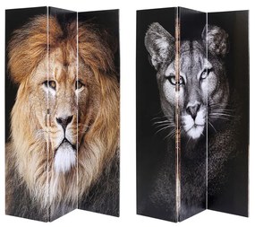 Kare Design King Lion Vs Cat Girl Kamerscherm Dubbelzijdig Schilderij