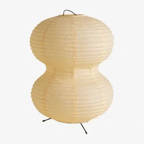 Rijstpapier Tafellamp (↑43 cm) Weidle Vanille Geel - Sklum