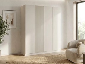 Kledingkast Lunole 107, Kasjmier, 220x205x55cm, 166 kg, Kledingkast deuren: Met scharnieren