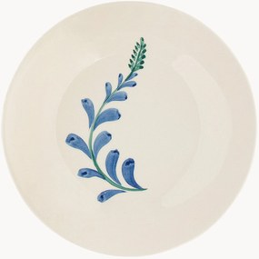 Handbeschilderd ontbijtbord Indigo Flora van keramiek