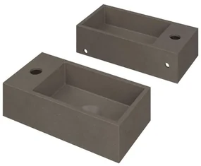 INK Versus Fontein - 36x18x9cm - wasbak rechts - 1 kraangat - Quartz beton 3404114