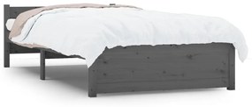 vidaXL Bedframe massief hout grijs 100x200 cm